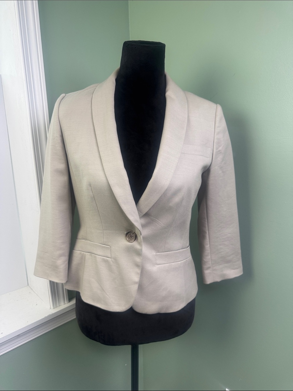 Banana Republic Cream Tailored Blazer 4